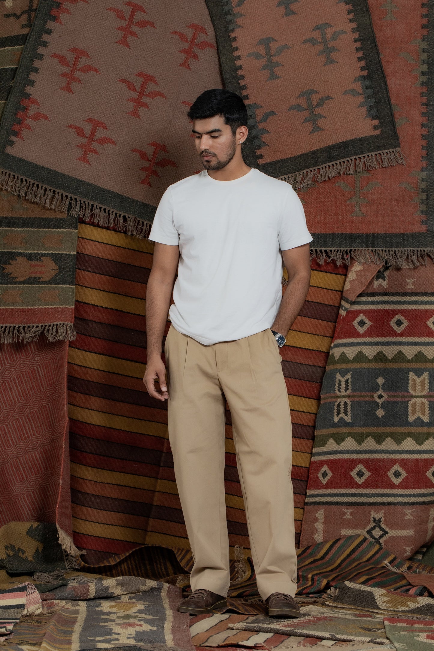 Osaka Cotton Trouser-Warm Sand