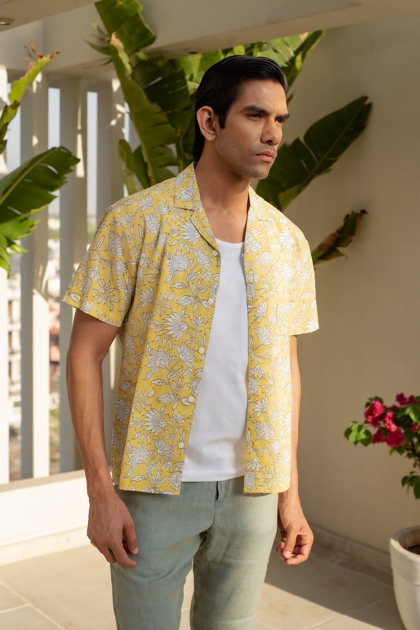Celosia Lime Bowling Half Sleeve Shirt