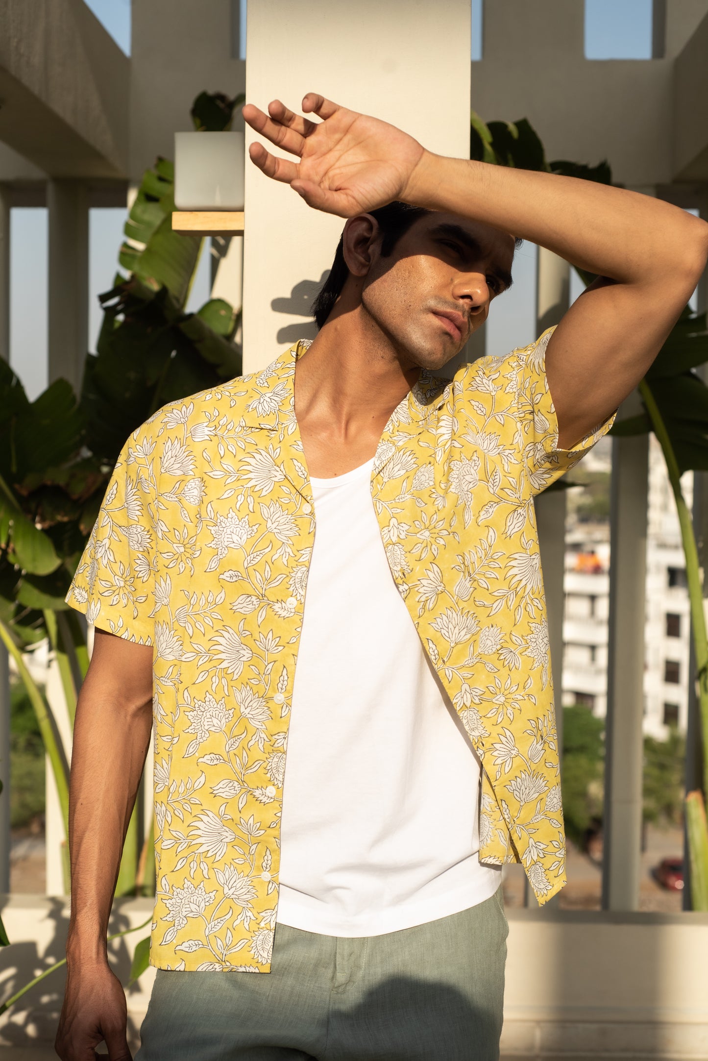Celosia Lime Bowling Half Sleeve Shirt