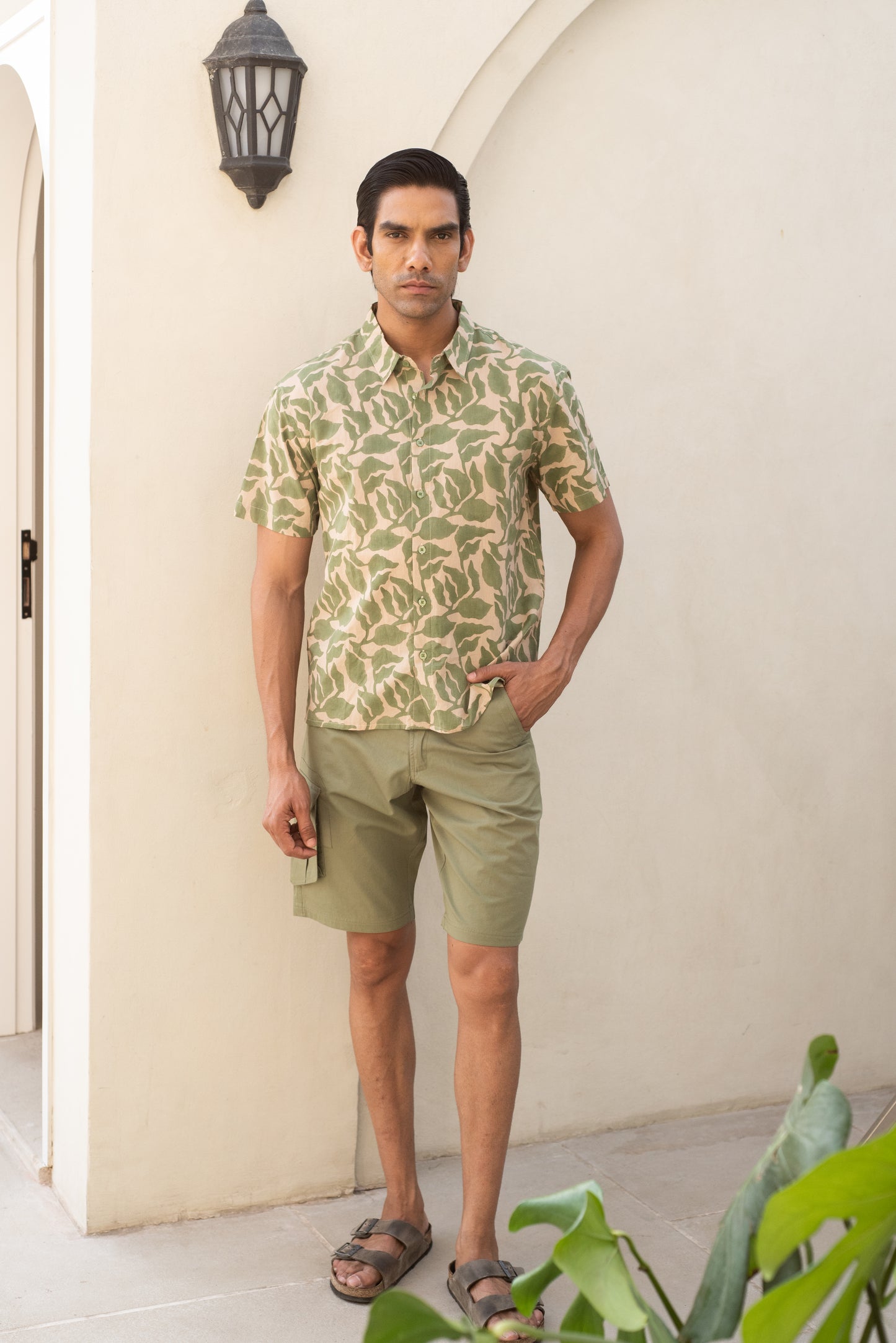 Green Leaf Half Sleeve Shirt