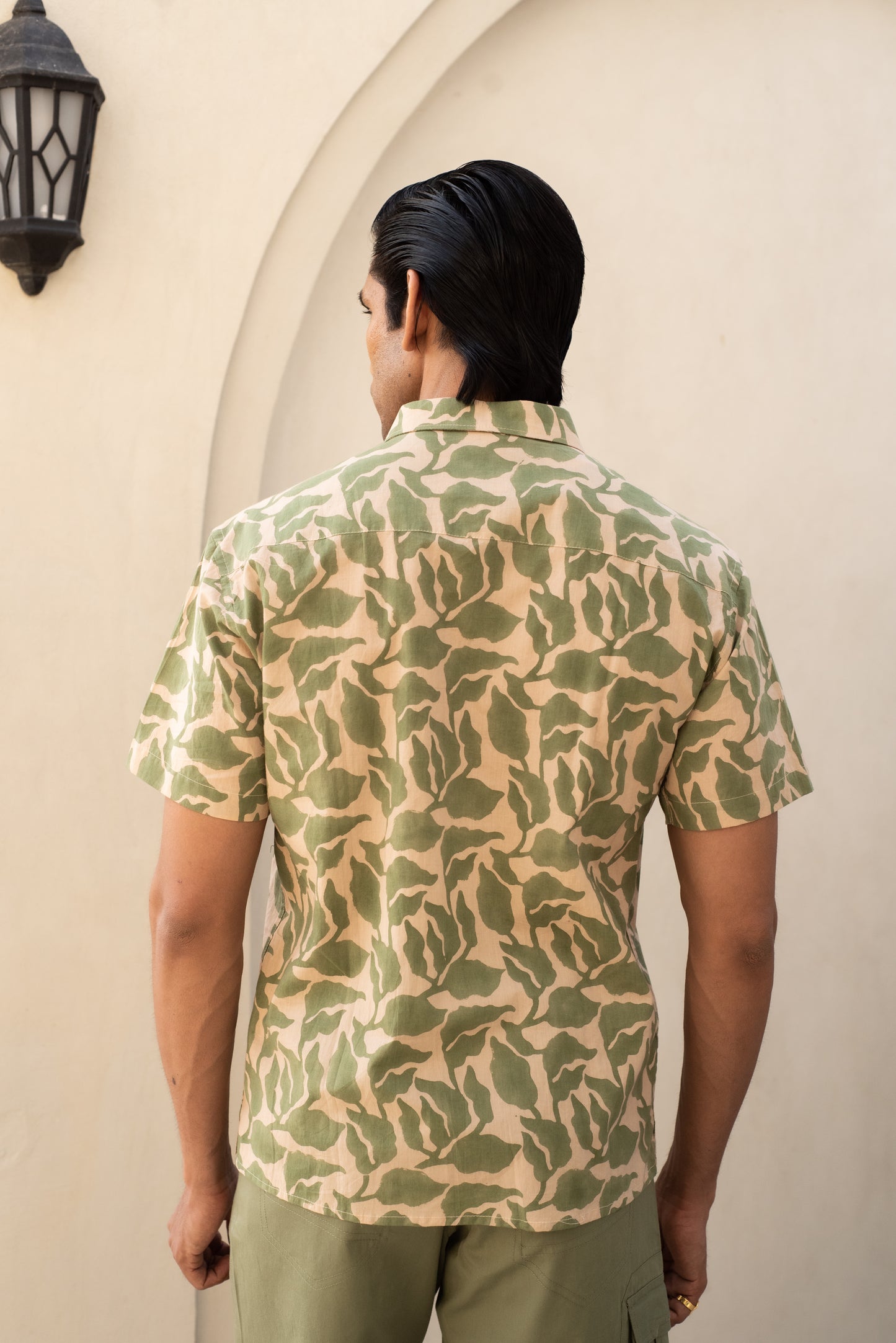 Green Leaf Half Sleeve Shirt