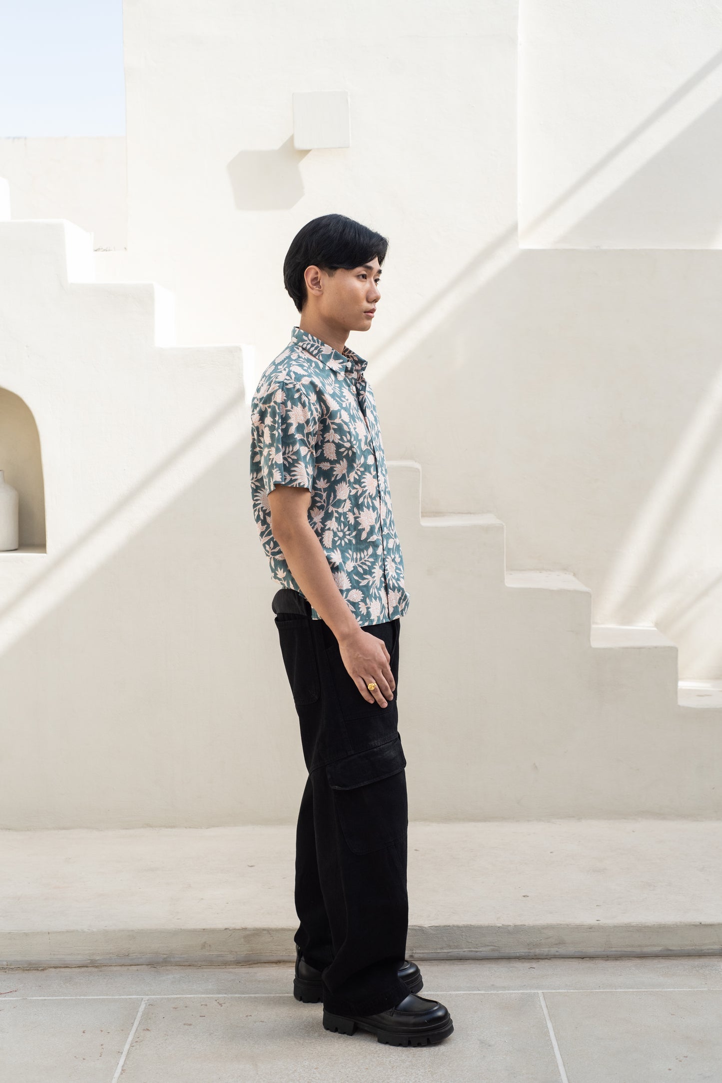Celosia Green Half Sleeve Shirt