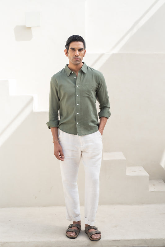Olive Green Full Sleeve Shirt