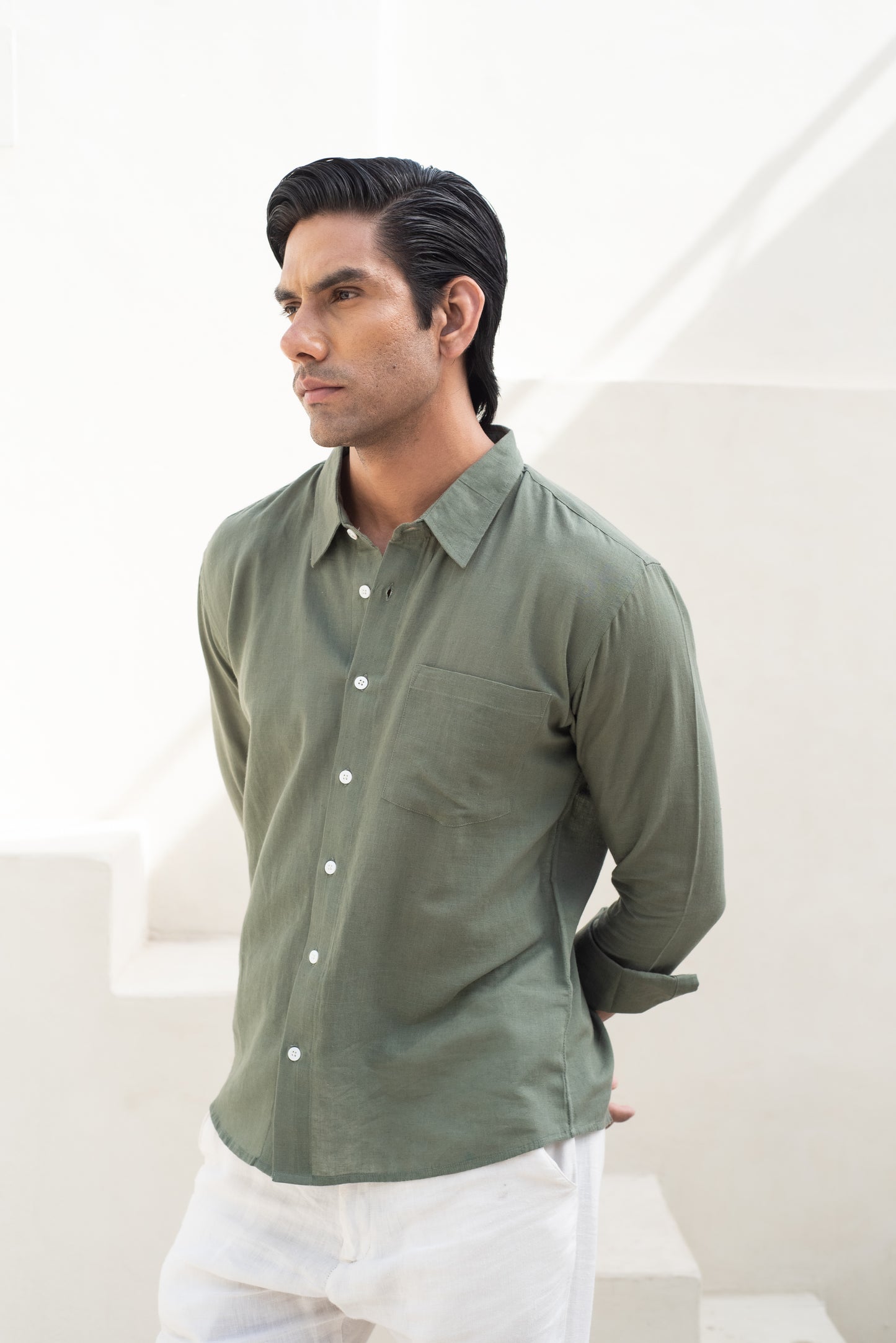 Olive Green Full Sleeve Shirt
