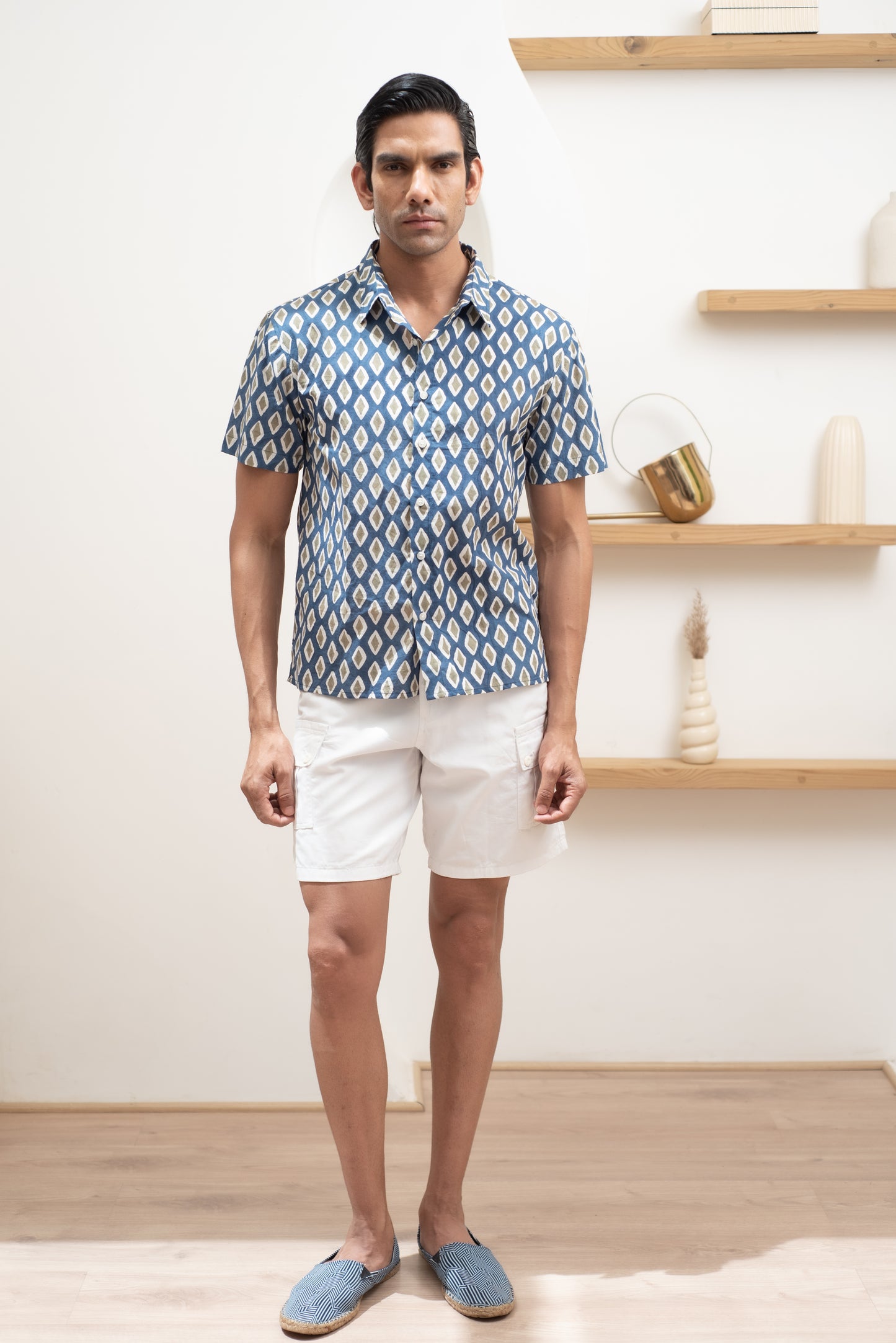 Safari Blue Half Sleeve Shirt