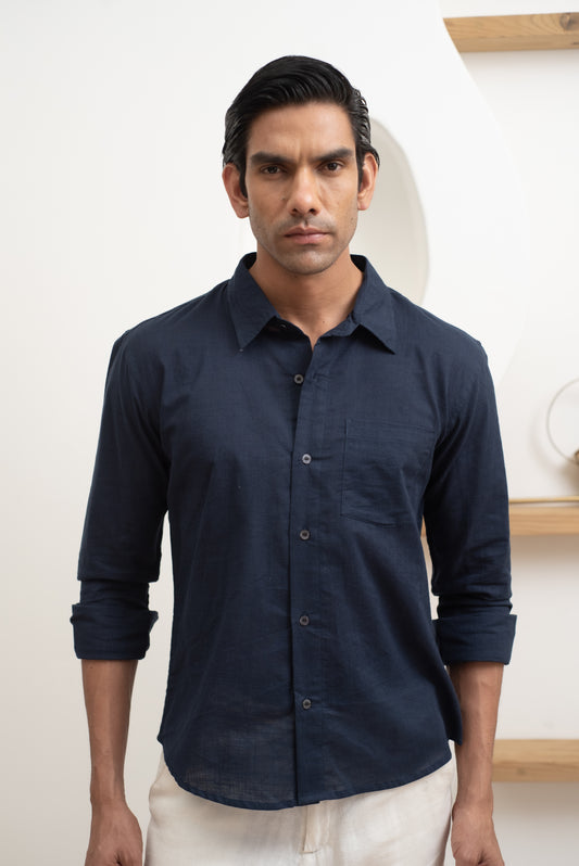 Navy Blue Full Sleeve Shirt
