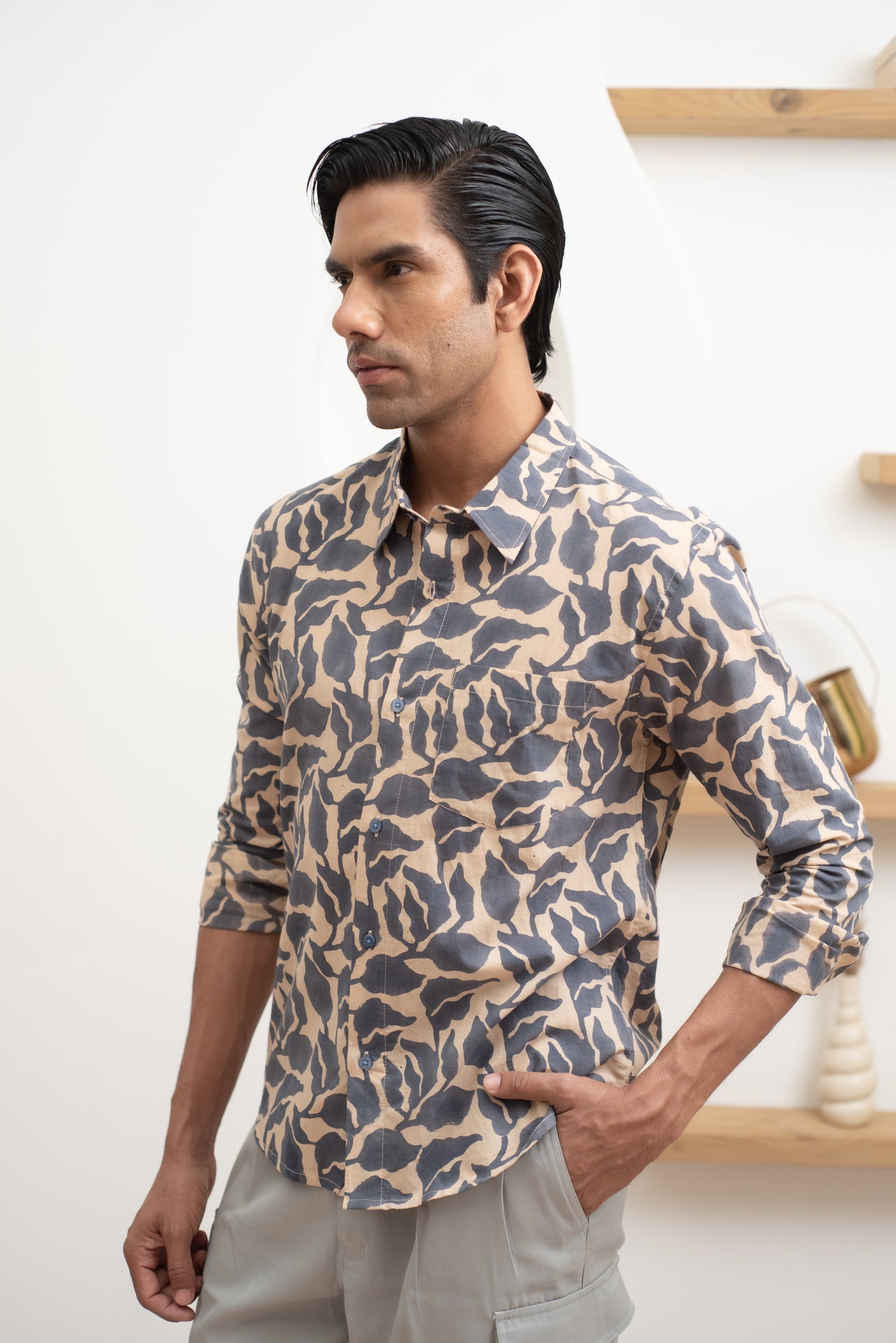 Blue Leaf Full Sleeve Shirt