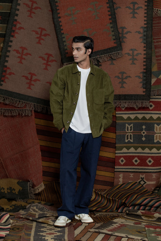 Thar Cotton Overshirt-OliveGreen