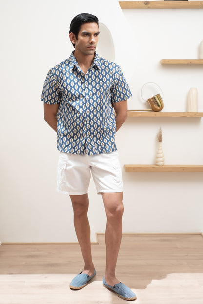 Safari Blue Half Sleeve Shirt