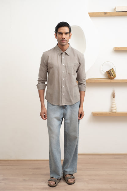 Stone Grey Full Sleeve Shirt