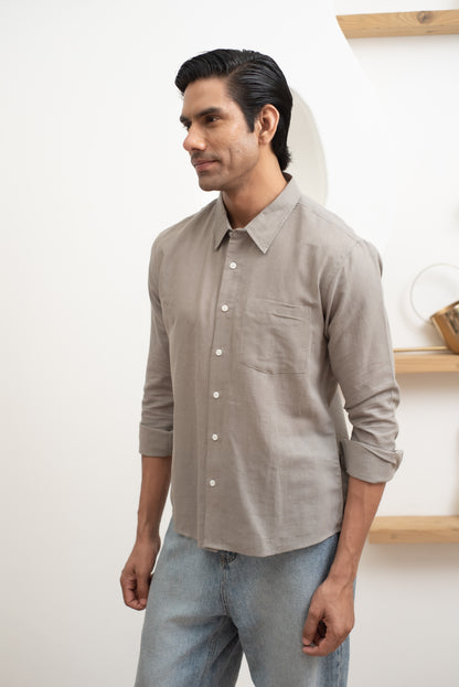 Stone Grey Full Sleeve Shirt