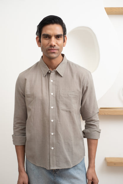 Stone Grey Full Sleeve Shirt