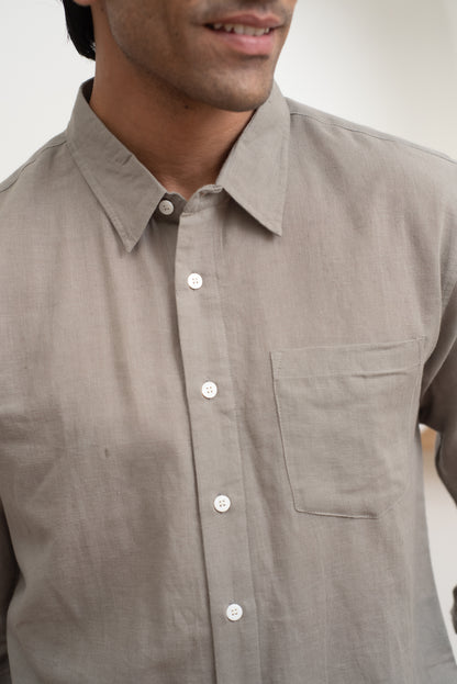 Stone Grey Full Sleeve Shirt